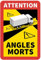 3 Stück Attention Angles Morts für LKW und Wohnwagen 25 x 17 cm Aufkleber Sticker Hinweiszeichen Schild Frankreich mit UV Schutz speziell für Außenbereich von STROBO