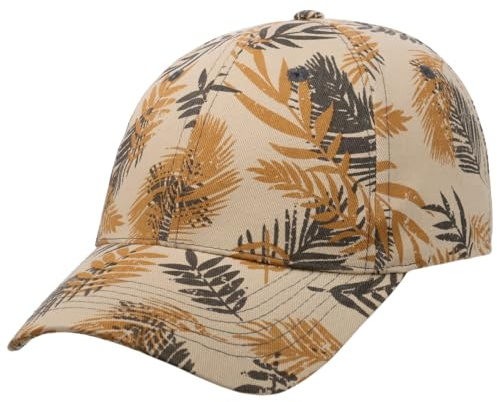 Lipodo Leaves Basecap 6 Panel geblümt Mehrfarbig Damen Herren Frühling Sommer Hellbeige One Size