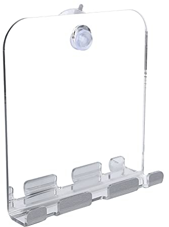 Agatige Reisen Duschspiegel, Quadratischer nebelfreier Dusch-Rasierspiegel und Rasierklingenhalter mit 2 Saugnäpfen für Bad, Waschtisch, Badewanne
