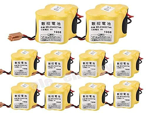 Lot de 10 piles de rechange PLC BR-2/3AGCT4A 6 V pour commandes FANUC A98L-0031-0025 CNC Mahine