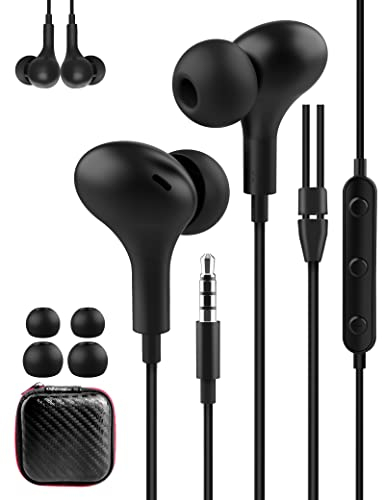 In Ear Kopfhörer Headset mit Kabel Magnetisch Ohrhörer 3,5mm Lightweight In Ear Aux Kopfhörer für Samsung A15 A14 A12 S10 A72 A71 Redmi Note 13 12 Pro Pixel 5a 4a für One Plus Nord N200 für iPhone