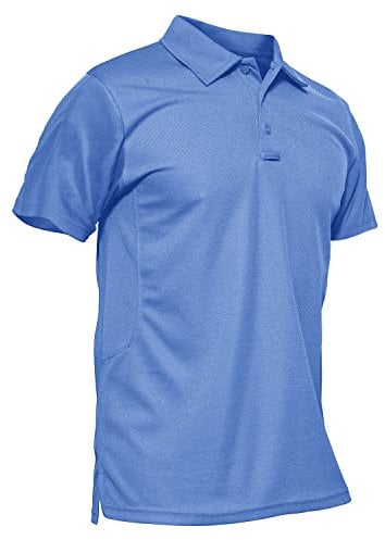 KEFITEVD Lightweight Golf Polo Shirts Mens Polyester Summer Shirts Qucik Dry Short Sleeve Classic Tees,Light Blue,XL