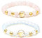 MILAKOO Opale Rose Quartz Bracelet Femme Pierre Naturelle Bracelets Ensemble Femmes Pierres Précieuses Bracelets 2 Pcs Coeur Bracelet