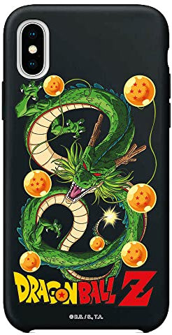 Personalaizer Schutzhülle für iPhone X-XS, Dragon Ball Z Shenron und Bälle, Schwarz