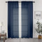 Chyhomenyc Sheer Curtains Extra Long 96 inch 2 PCS- Casual Style Airy & Breathable with Amount Light Sheer Panels for Patio/Glass Door (1 Pair Set=Total 84 inches Wide, Each W42 x L96, Navy Blue)