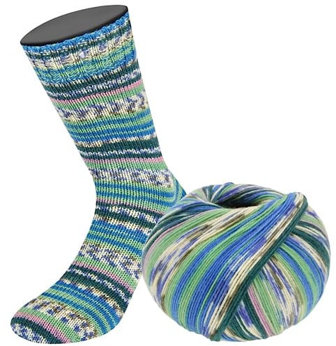 LANA GROSSA Meilenweit Seta | Sockengarn mit Seidenanteil, waschmaschinenfest | Handstrickgarn 55% Schurwolle (Merino), Polyamid, & Seide | 100g Wolle zum Stricken & Häkeln | 400m Garn FB3161