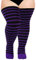 Moon Wood Oberschenkelhohe Socken für Damen, gestrickt, Baumwolle, extra lang, Halloween, Overknee-Socken, Beinstulpen, schwarz und violett, Einheitsgröße