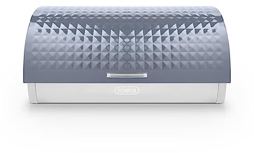Tower T826206GRY Solitaire Bread Bin, Stainless Steel, Grey