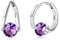 Februar Ohrringe 925 Sterling Silber Amethyst Creolen Ohrringe Huggie Ohrringe für Damen Mädchen Schmuck Geschenk für Geburtstag
