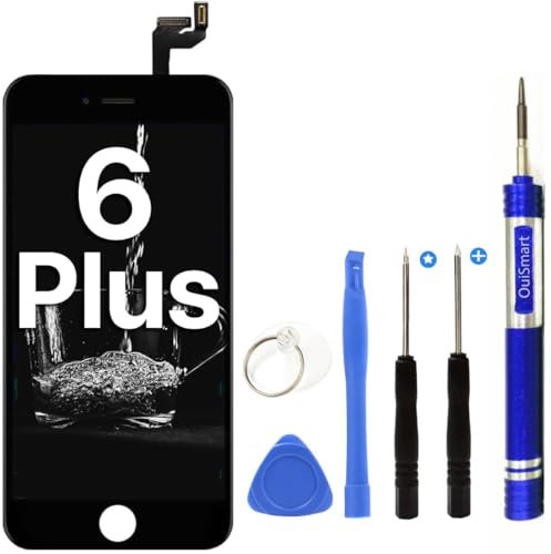 OuiSmart® ECRAN LCD pour IPHONE 6 Plus Noir Retina + VITRE Tactile Complet sur Chassis + Outils