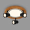 BRILONER - LED Deckenlampe mit Spots, warmweißes Licht, Schwenkbare Deckenleuchte, LED Lampe Holz, 12W Wohnzimmerlampe mit Speicherfunktion, 300x155 mm (DxH)