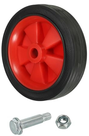 PATIKIL Roues de Compresseur d'Air de 5 Pouces, Pièces de Rechange Universelles pour Roues de Compresseur d'Air avec Un Trou de 0,5 Pouce de Diamètre pour Une Mobilité Facile, Rouge