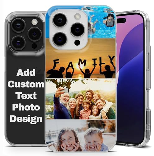 TULLUN Personalisierte Individuelle Collage Ihr Eigenes Bild Foto Design Brauch Soft Gel Schutzhülle Handy Hülle für iPhone Modelle - 4 Fotos - für iPhone 7/8