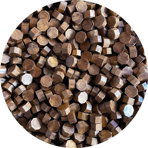 SEALED® Siegelwachs Perlen - Hochwertige Wachssiegel-Perlen für Einladungen, Hochzeiten & Bastelarbeiten, Einfach zu Schmelzen, Set mit Vielfältigen Farben (Antique Gold, 200 Perlen)