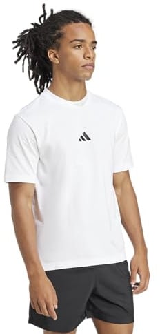 adidas Herren Essentials Small Logo Single Jersey T-Shirt Essentials Small Logo Single Jersey T-Shirt, weiß / schwarz, XL