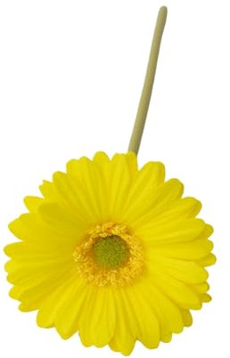 fxwtich Langlebige künstliche Blüten, Gerbera-Blüten Jamesonii mit Stiel, realistische künstliche Seidenblume für Zuhause, Büro, Tischdekoration, künstlicher Blumenzweig Gelb