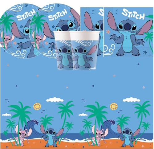 kit compleanno per 40 persone Stitch set per feste compleanno ideali per bambini cartone animato koala alieno hawaii lilo angel kit n 3