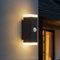 Combuh 12W Wandleuchte mit Bewegungsmelder Aussen, IP65 Wasserdicht Led Aussenlampe mit Dämmerungssensor, Eingangslampe Schwarz, Haustürlampe Warmweiß 3000K für Hauswand Terrasse, 19 cm