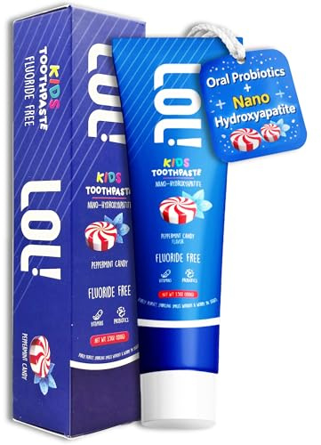 LOL Kids Toothpaste Mint Fluoride Free, Nano Hydroxyapatite, Oral Probiotic