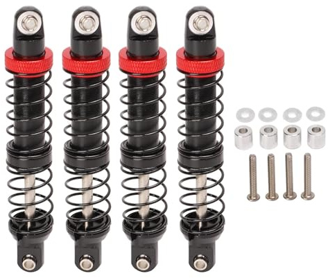 RC-Stoßdämpfer, 4 Stück 15 mm/0,6 Zoll Aluminiumlegierung Verstellbar Zweiteilig Doppelfeder RC-Car-Dämpfer Zubehör für 1/10 RC Crawler Car(90mm)