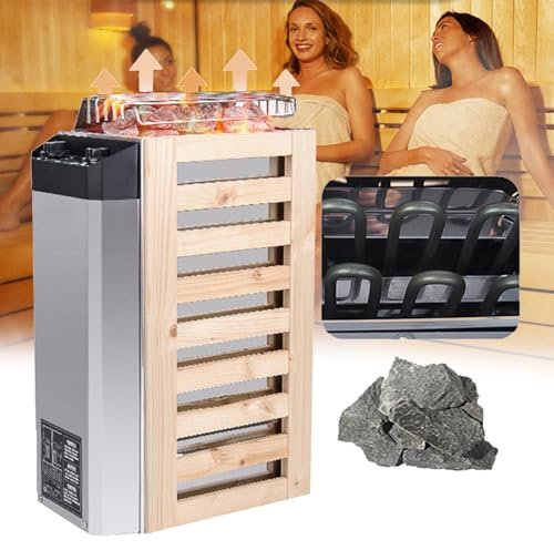 Electric Sauna Heater(Applicable Space: 2-4m³), 3KW/3.6KW Dry Steam Bath Sauna Heater Stove with Internal Controller, for Home/Hotel/Sauna Room/Spa/Shower/Bath, Timer: 0-180 Min,3KW
