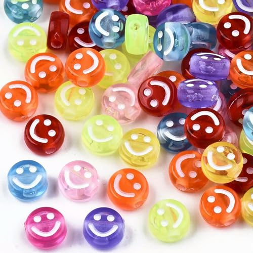 40 Smiley-Perlen, Verschiedene Mengen, gemischtes Set, Schmuckzubehör, Emoji-Schmuck, 10 mm * - Standard