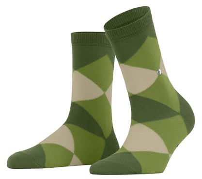 Burlington Women's Bonnie W Sso Cotton Patterned 1 Pair Socks, Green Fir 7656, 3.5-7