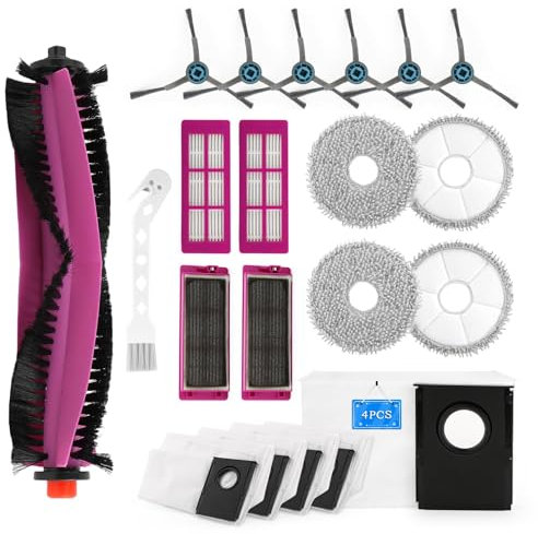 YHX-OU Lot de 20 accessoires pour Eureka J15 Pro Ultra robot aspirateur, 1 Brosse à rouleau, 4 filtres, 4 Chiffons de rechange Lingettes, 6 brosses latérales, 4 sacs à poussière, 1 brosse de nettoyage