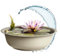 Spetebo Mini Gartenteich rund beige - 40 cm - Garten Deko Metall Blumenschale klein - Zierteich Miniteich Balkonteich Teichwanne Pflanzschale Blumenkübel Wasserwanne Teich Becken