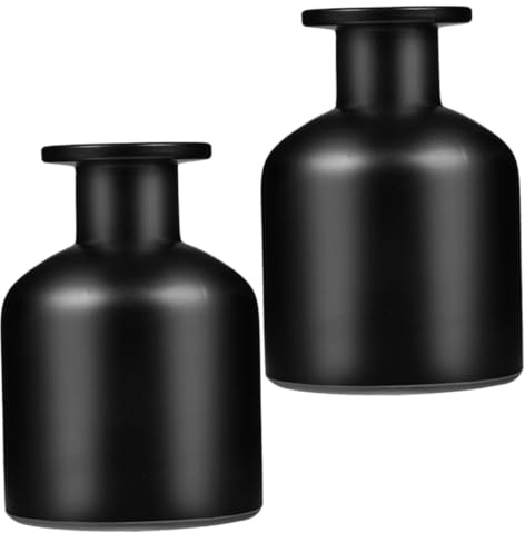 Anneome 2 Stück Glas Diffusorflaschen 250ml Schwarz aus Glas Dekorative Aromatherapie Flaschen mit Elegantem Design für Zuhause und Studentenwohnheim