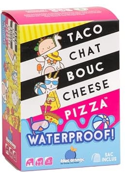 blue orange | Taco Cat Goat Cheese Pizza Waterproof | Family Card Game | Ages 8+ | 2-8 Players | 10+ Minutes Playing Time