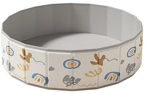 Lunaobrik Piscina para perros, plegable para niños, bañera portátil antideslizante, cuidado para niños, diversión en el agua para interiores y exteriores