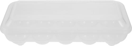 Hohopeti White Egg Organizer Lid 10-Slot Plastic Egg Storage Box for Refrigerator Fridge Bin for Kitchen Storage