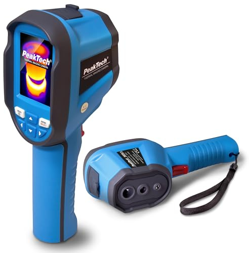 PeakTech P 5605 A – IR Wärmebildkamera -20°C bis 550°C mit 120x90 Pixel, 2,8“ LCD Farbdisplay, Infrarot Thermometer inkl. Video & Fotoaufnahme, mit USB und Analyse Software für Thermographie