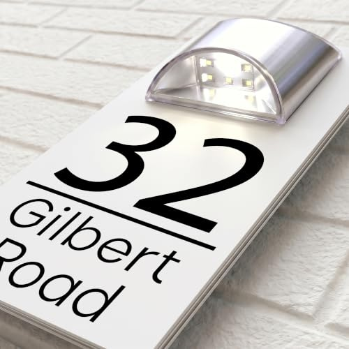 Housics Solar House Number Plaque, LED Door Sign