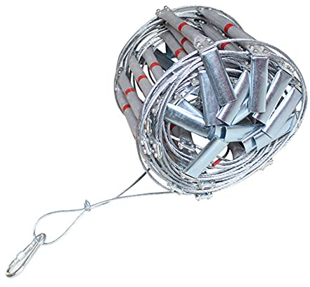 KHLMSRXJ Feuerleiter, weiche Leiter aus Aluminiumlegierungsstahldraht, Feuerleiter aus Strick, feuerfeste Leiter aus Aluminiumlegierung, geeignet für Fenster und Balkone, 5 m