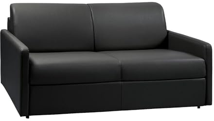 Vente-unique - Schlafsofa 3 Calife - Kunstleder - schwarz