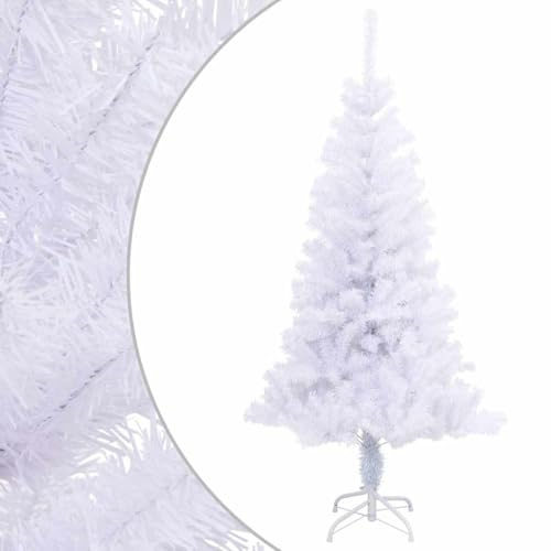LoogCape Albero di Natale artificiale bianco con supporto, 120 cm, 230 rami, in plastica PVC, innevato, per soggiorno, interni ed esterni protetti, decorazione festiva