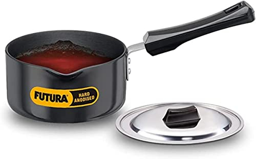 Hawkins HA Ezee-Pour Aluminium Saucepan with Lid - 1 LTR - Black