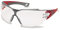 Uvex pheos cx2 Schutzbrille - kratzfeste, beschlagfreie Arbeitsbrille - Rot/Grau