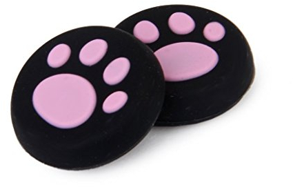 Cubierta de silicona para joystick analógico para controlador Dualshock 4 de PS4 Pro, Slim, controlador de Xbox One, Xbox One S, Elite, Xbox 360, PS3, PS2, Wii U, serie de gatos Green rosa