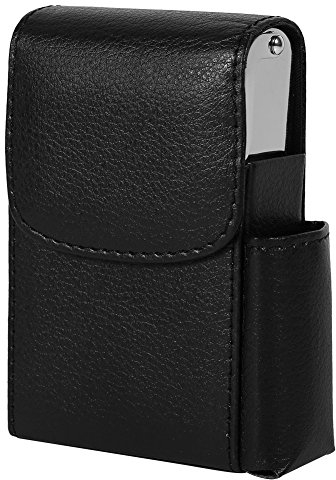 Étui à Cigarettes en Cuir PU, Boîte à Cigarettes avec Porte Briquet, Etui Cigarette pour Hommes et Femmes Unisexe Idées de