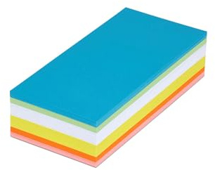 MAUL Moderation Cards Yellow Blue Green Red Orange White 250pc | blank paper for flexible ideas, sturdy 150 gsm feel, clear rectangular shape, ideal for workshops and brainstorming