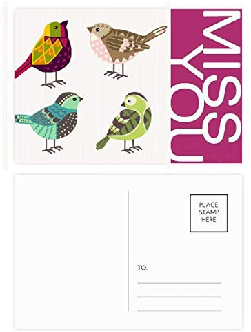 Postkarten-Set mit Vogel-Motiv, 20 Stück