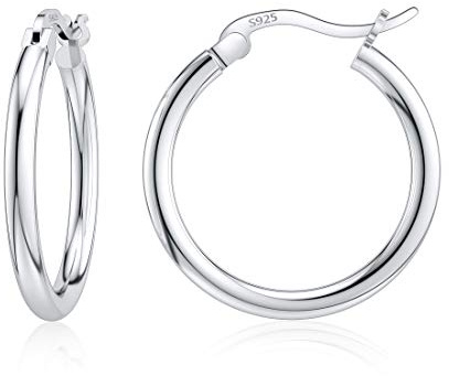 DALARAN Creolen Sterling Silber Creolen für Damen Sensitive Ears Hypoallergen Ohrringe 14/16/18/20/25/30/40mm
