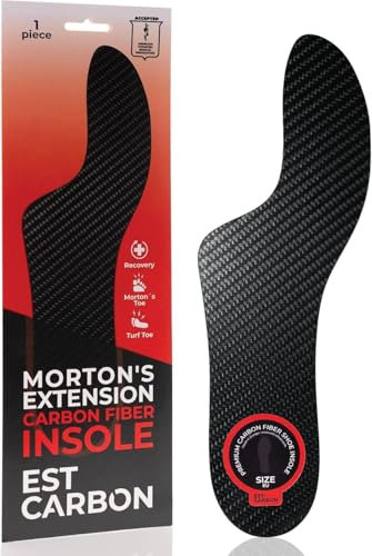 Morton's Extension Orthopädische Einlegesohle, Kohlefaser-Einlegesohle, sehr starre Fußstütze-Einlage, am besten für Morton-Zehen, Turf-Zehen, Hallux Rigidus, Arthritis, EU35, 227mm