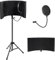 Studio Recording Microphone Isolation Shield with Heavy Duty Tripod stand, Pop Filter.High Density Absorbent Foam to Filter Vocal Suitable for Blue Yeti and Any Condenser Microphones