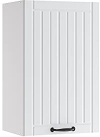 Vicco Hängeschrank Fame-Line, hängender Küchenschrank, Weiß Landhaus/Weiß, 45 cm