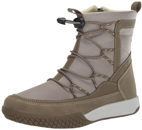 Khombu Design Beth Schlupf-Schneestiefel für Damen | Reißverschluss innen, Bungee-Knebel, modernes Styling, Taupe, 38 EU