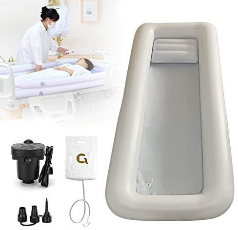 Kit De Baignoire De Douche Gonflable Médicale, Aide Au Bain Dans Le Lit Pour Patient Handicapé, âgé, Alité Ou Blessé, Baignoire Portable En PVC Au Lit Avec Pompe à Air électrique, Sac à Eau